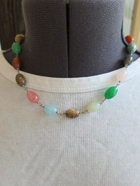 Multicolor Bead And Sterling Necklace